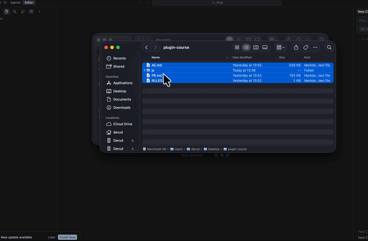 Opening the Template in Cursor